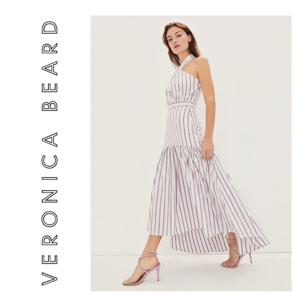NWT Veronica Beard Radley Stripe Halter
Neck Dress NEW Size 0